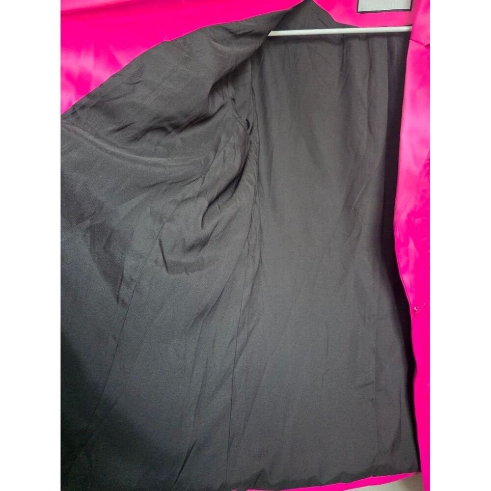 Azalea Wang Pink Satin Single Button Closure Long Line Blazer Sz L - Picture 12 of 13